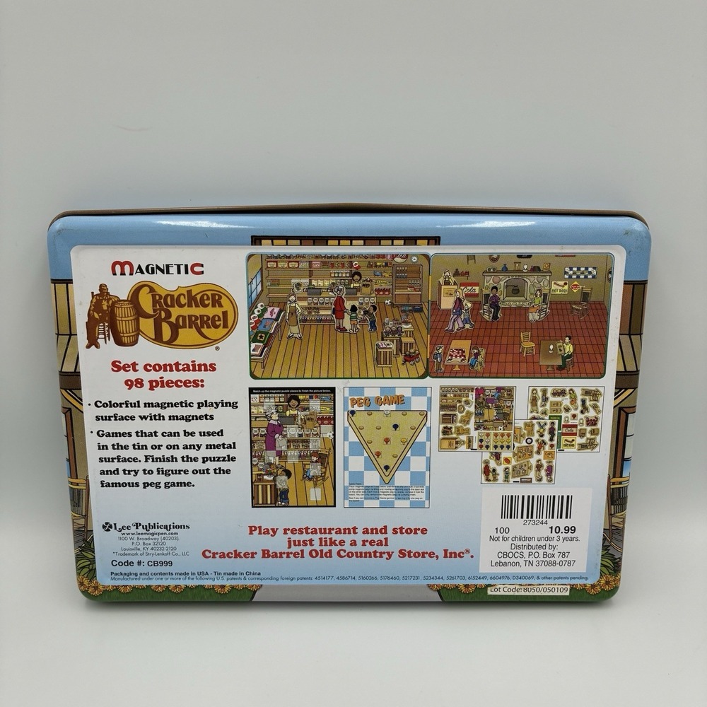 Cracker Barrel Old Country Store Magnetic Play Set In Tin Container Incomplete - Picture 2 of 3